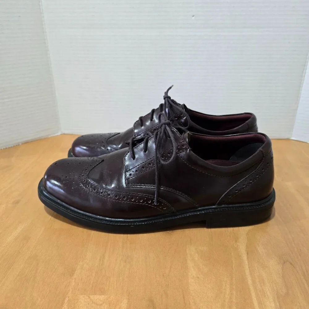 Nunn Bush Wingtip Oxford Dynamic Comfort Slip Resistant Drk Burgundy Leather 10W